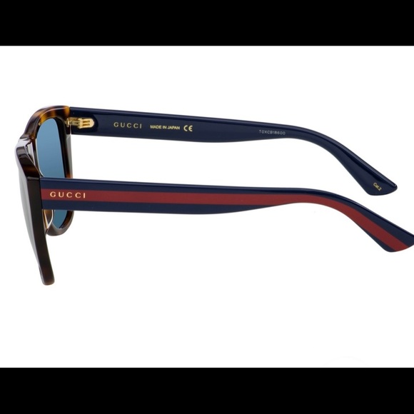 Brand New Authentic GUCCI Unisex Sunglasses Red/Gold/Blue (both original boxes) - Picture 4 of 9
